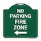 Signmission No Parking Fire Zone W/ Left Arrow, Green & White Aluminum Sign, 18" x 18", GW-1818-23618 A-DES-GW-1818-23618 - alternate 1